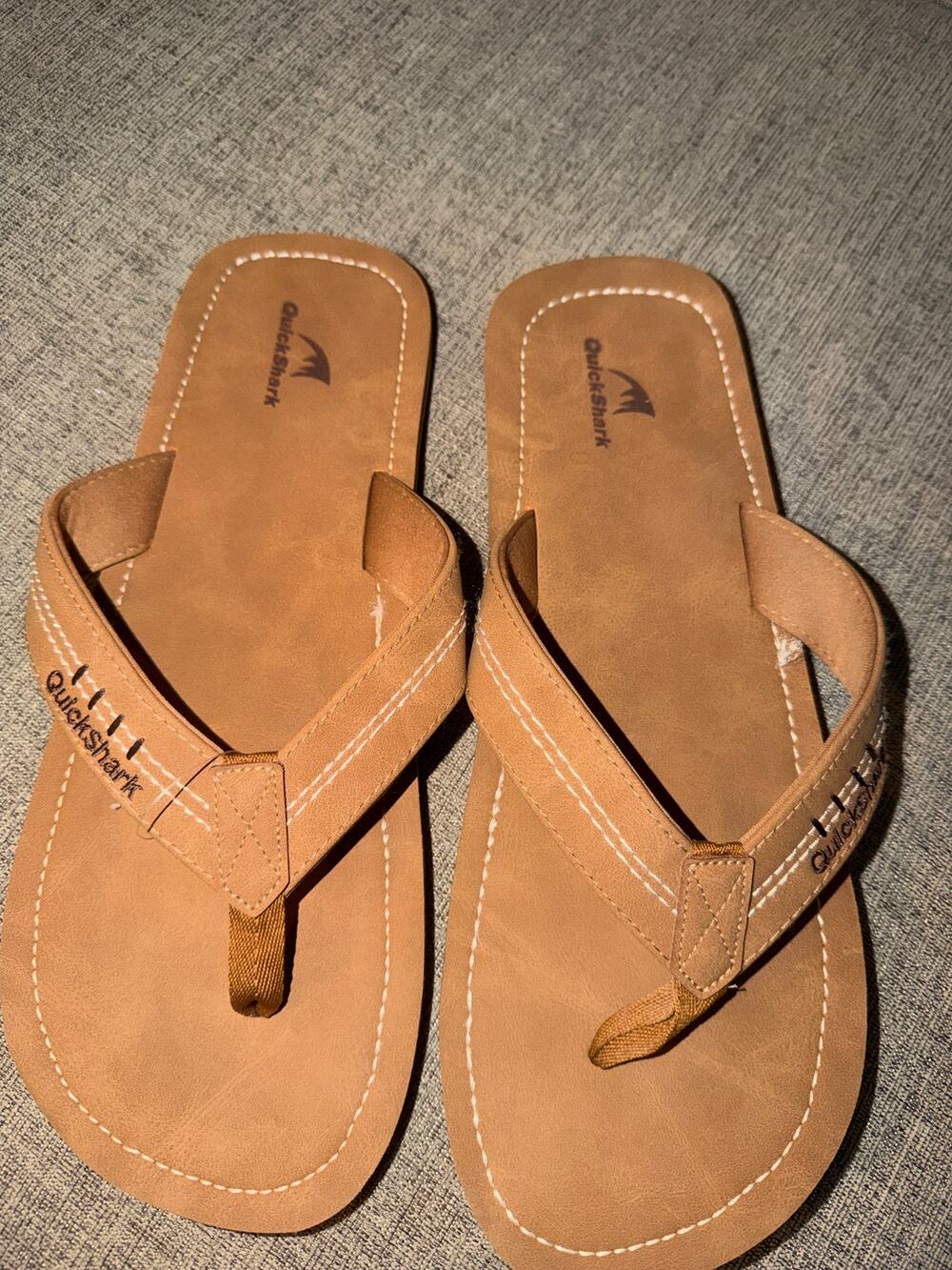 QuickShark Tan Comfort Flip Flops | Men’s US 17 | NWOT